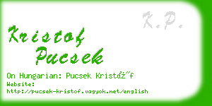 kristof pucsek business card